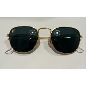 Ray-Ban Frank Sunglasses Gold Frame with Blue Lenses